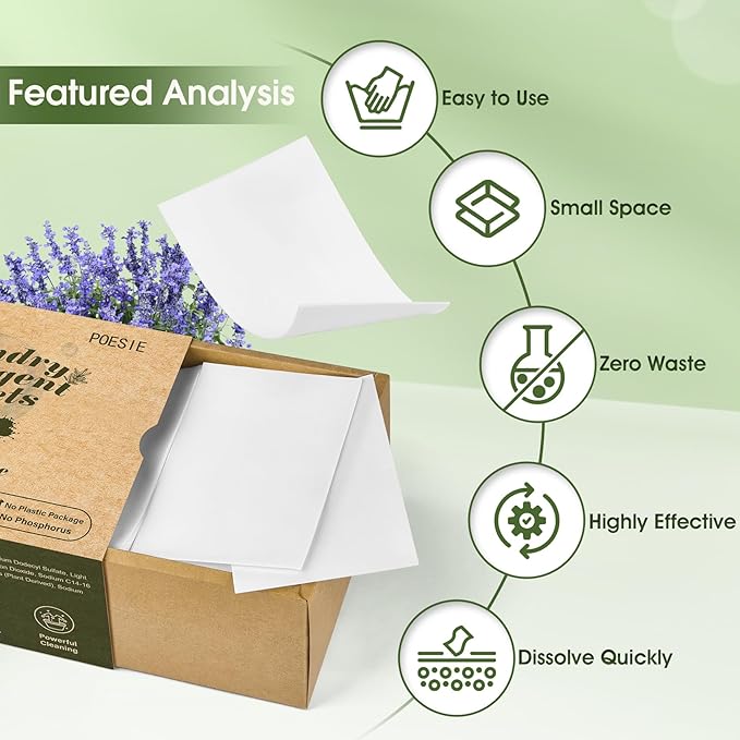 Poesie Laundry Detergent Sheet Sage Breeze Scent 160 Count Washer Sheets - Image 3