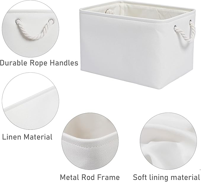 15x11x9.5 Inch Storage Baskets for Shelves, 3 Pack Storage Bins，Foldable - Image 6