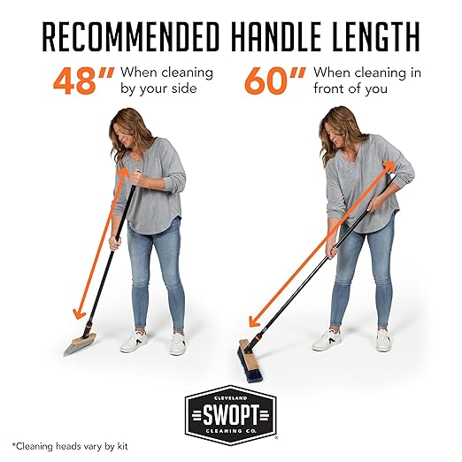 SWOPT 24” Push Broom, Angle Broom + 48” and 60" Steel Handles, Standard Combo — - Image 8