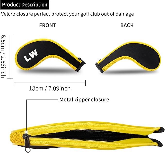 Golf 12pcs Thick Synthetic Golf Iron Head Covers Set Headcover Fit All Brands - Image 2