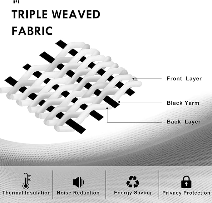 DWCN Blackout Curtains for Living Room Thermal Insulated, Energy Saving & Noise - Image 6