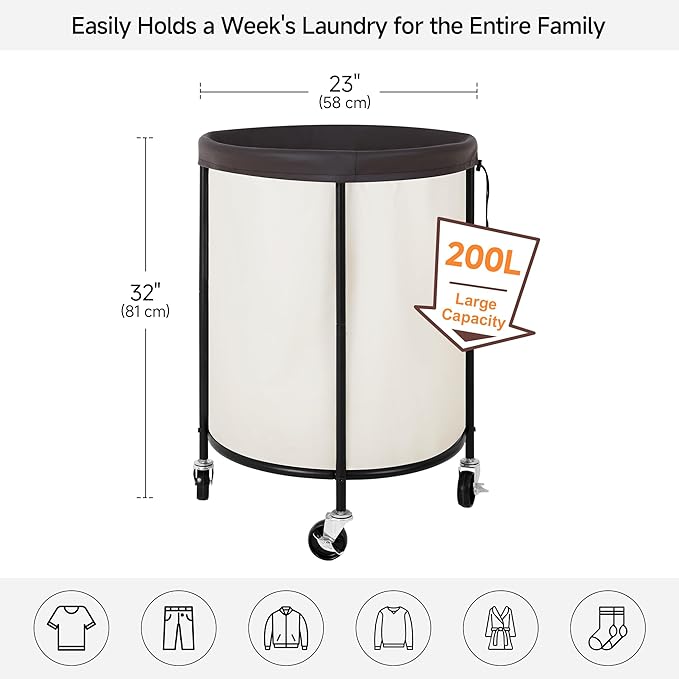 StorageWorks Rolling Laundry Basket, Laundry Hamper - Image 2