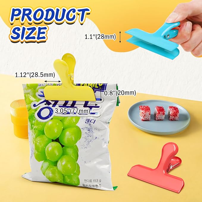 VNDUEEY 12 Pack Stainless Steel Chip Bag Clips, Chip Clips - Image 2