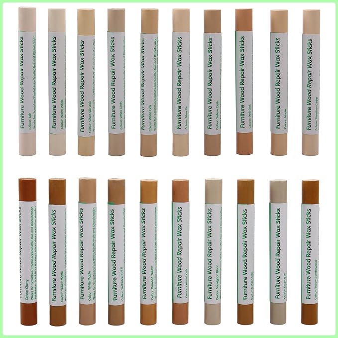 Furniture Markers Touch Up, 20 Colors Wood Filler Sticks, Wood Wax Crayons - Image 8