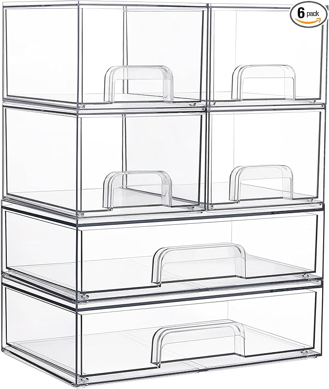 Vtopmart Stackable Storage Drawers Set of 6, Laundry Room Organization by Vtopmart