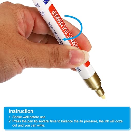 PATIKIL Grout Pen, 4 Pack Golden Tile Marker Waterproof Grout Sealer Pen Tile - Image 5