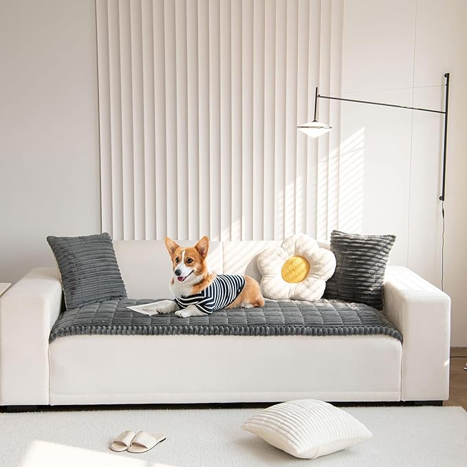 OTOB Couch Cover for Dogs Washable, Non Slip Plush Fuzzy Sofa Covers for 3 - Image 7