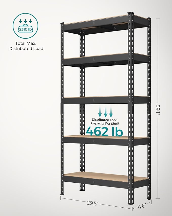SONGMICS 5-Tier Storage Shelves, Load 2310 lb, Boltless Assembly, Adjustable - Image 3