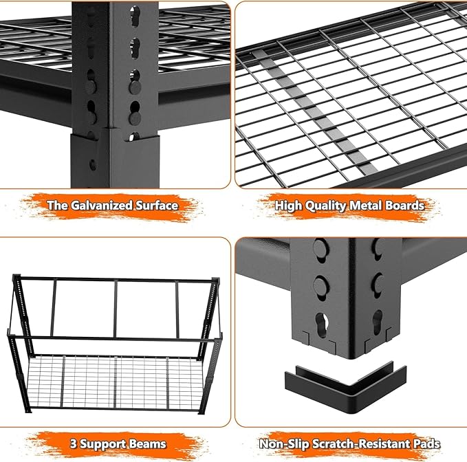 ROOMTEC Garage Shelving, 3300 LBS Capacity Storage Shelves Heavy Duty, 5 Tier - Image 7