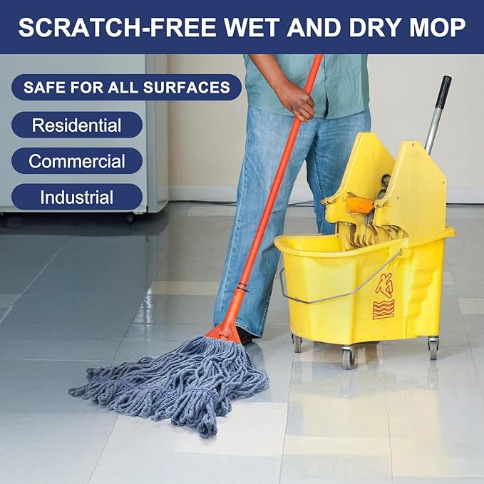 KeFanta 6 Pack Heavy Duty Commercial Mop Head Replacement, Wet Industrial - Image 3