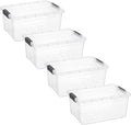 Superio Storage Bins with Lids- 4 Pack, 21 Qt Clear Boxes by Superio