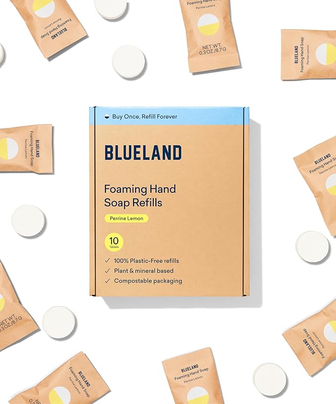BLUELAND Foaming Hand Soap Refill Tablets, Perrine Lemon Scent, Eco Friendly by BLUELAND