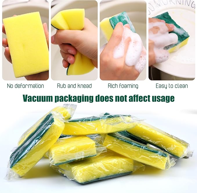 Tanlade 480 Pcs Bulk Kitchen Dishwashing Sponges Individually Wrapped Non - Image 3