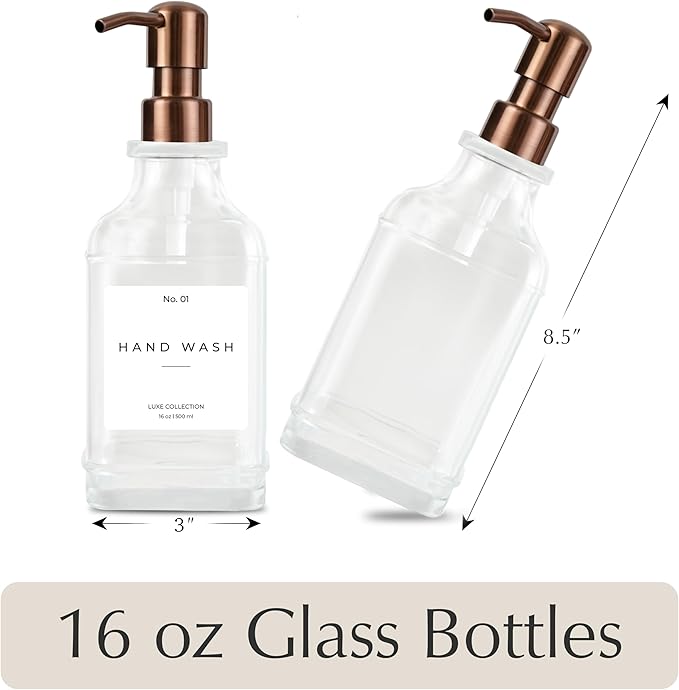 Emerson Essentials Soap Dispenser, Dish Soap Dispenser, Soap Bottle Bathroom Set - Image 2
