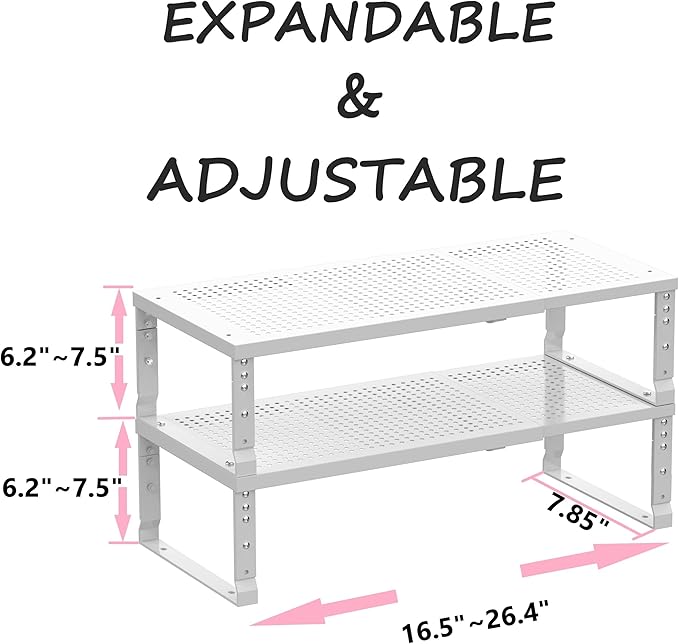Metal Stackable Expandable Storage Shelf - Image 3