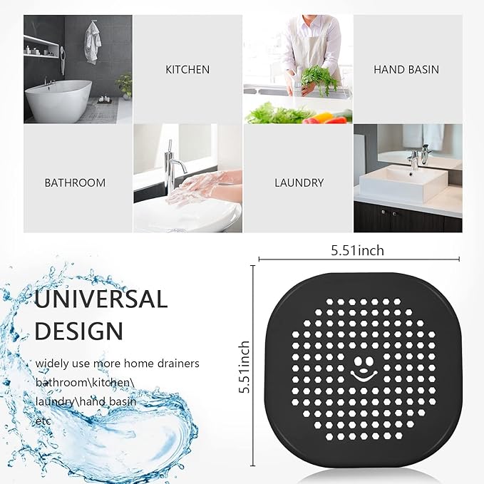 2 Pack Drain Hair Catcher Silicone Drain Protector Hair Stopper - Image 7