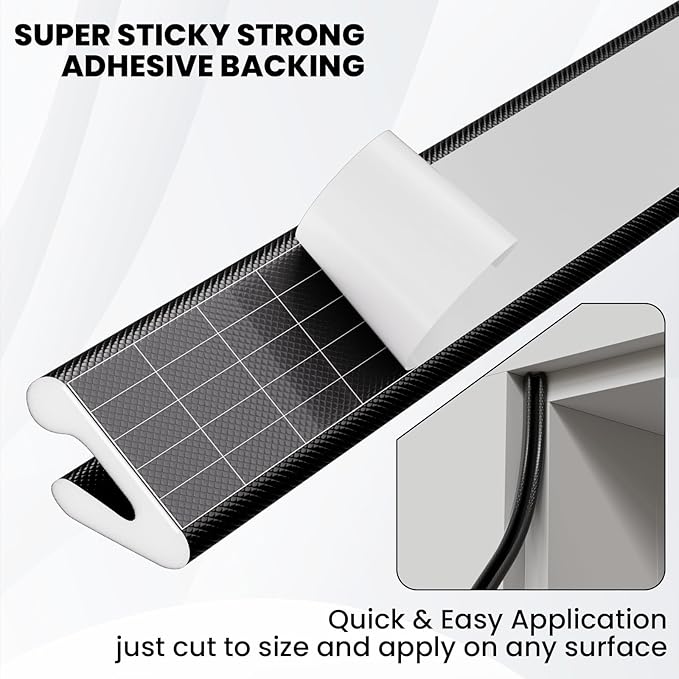 V Shape Foam Weather Stripping Door Frame Seal Strip 19.7FT Black, Draft Stopper - Image 5