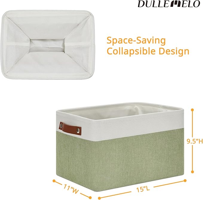 DULLEMELO Fabric Storage Bin for Laundry, Foldable Storage Basket for Shelves - Image 2
