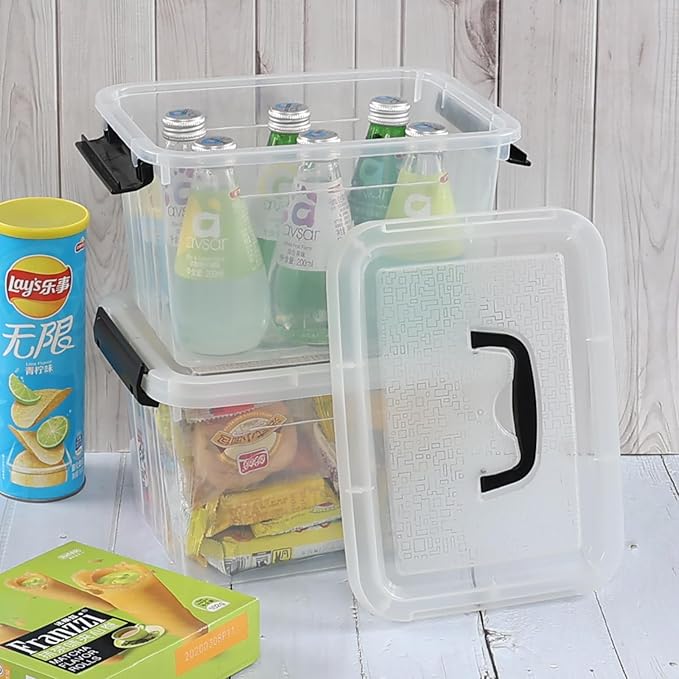 4 Packs Plastic Stackable Storage Container Bin - Image 7