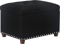Joveco Storage Ottoman Bench, Rectangle 24″ Linen Foot Rest Stool Square by Joveco