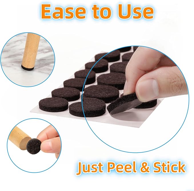 Felt Furniture Pads for Hardwood Floors 129 Piece, Furnigear Anti Scratches - Image 6