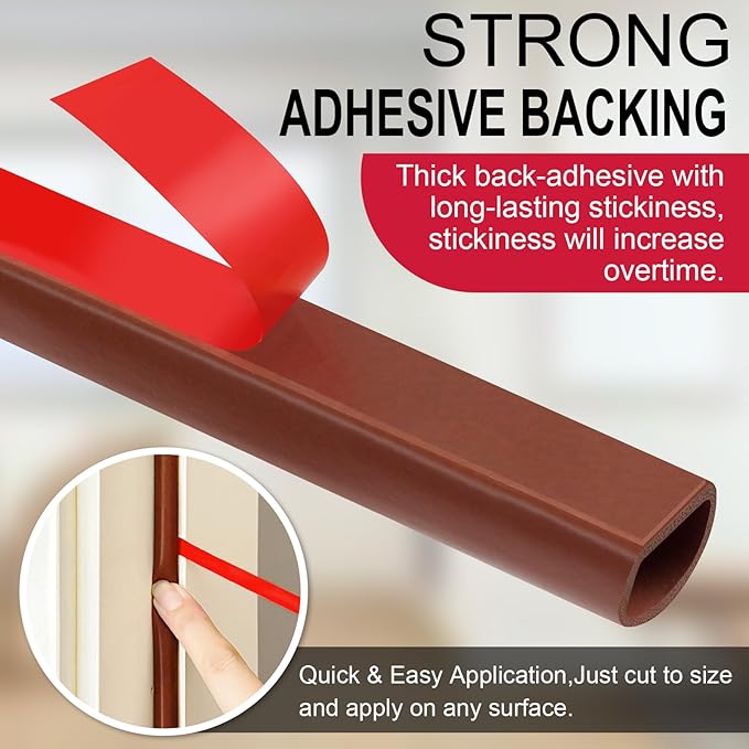 Silicone D Shape Weather Stripping 19.7 Feet Self Adhesive Seal Strip - Image 6