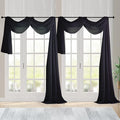 Chyhomenyc Extra Long Black Sheer Curtains 144 inch 2 Panels Set, Translucent by Chyhomenyc