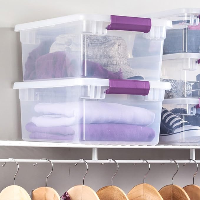 Sterilite 24-Pack ClearView Latch Box, Stackable Storage Organizer Bins - Image 7