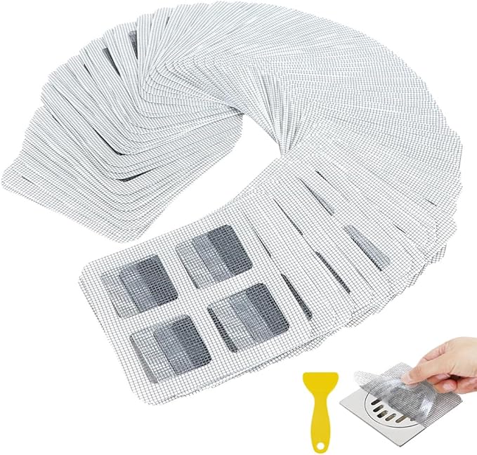 80PCS 4"x4" Disposable Hair Drain Stickers, Anti-Blocking Filter Screen by Kucucyle