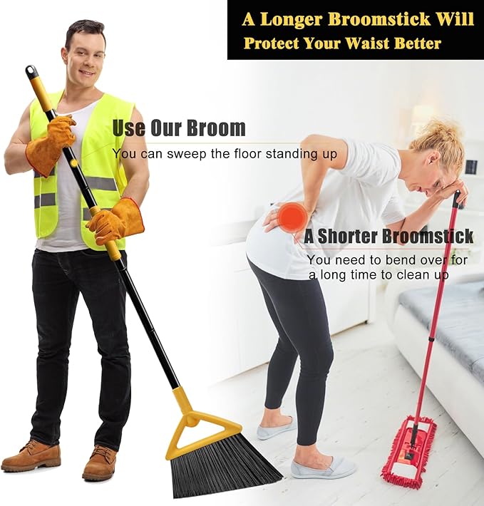 Heavy Duty Commercial Broom, Upgraded Angle Broom - Image 6