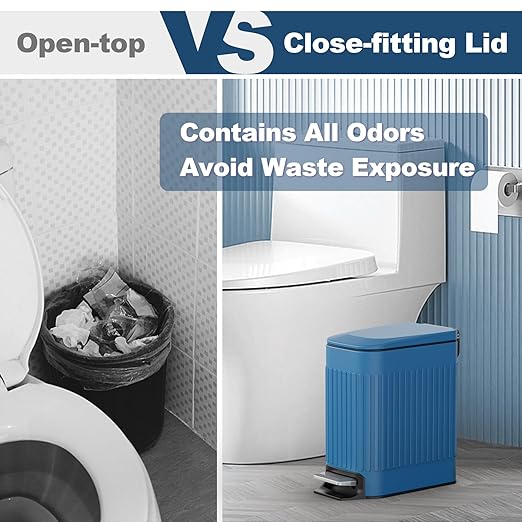 TrashAid Slim Bathroom Trash Can - Image 5
