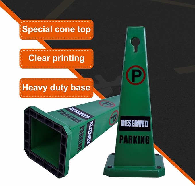 8-Pack 26.5" Caution Cones, 4-Sided Visible Safety Signs - Image 3