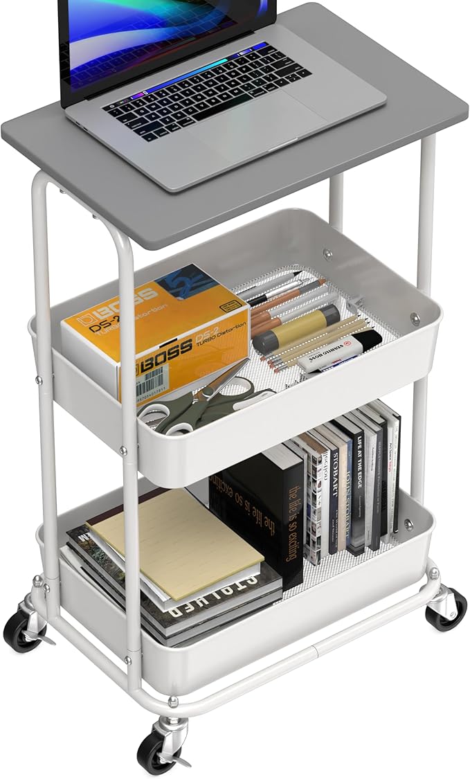 Simple Houseware 2-Tier Rolling Utility Cart - Image 4