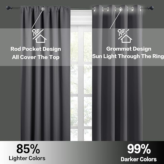 RYB HOME Mini Curtains for Small Window, W34 x L45 inches - Image 5