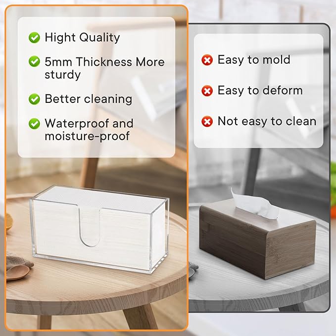 2Pcs Acrylic Paper Towel Dispenser, Paper Towel Holder Countertop Clear Multi - Image 6