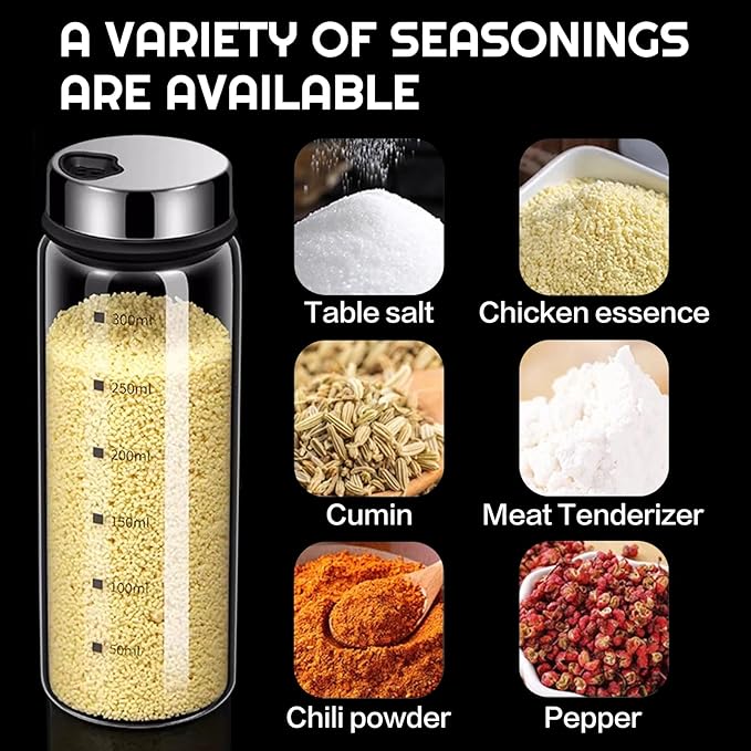 2 Piece 4-Neck Seasoning Shakers Moisture Resistant Seasoning Shakers Glass - Image 4