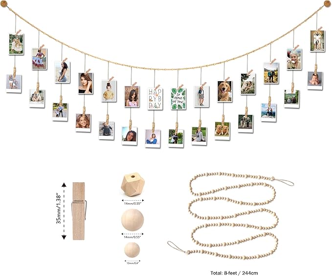 8 Feet Wooden Beads Garland - Image 2