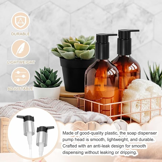 uxcell 2 Pcs Soap Dispenser Pump Heads, Hand Soap Dispensers Top Pumps - Image 4