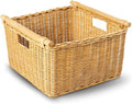 The Basket Lady Deep Pole Handle Wicker Storage Basket, Extra Large, 17.5 in L by TheBasketLady