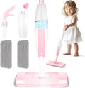 Pink Mini Spray Mop for Toddler-Girls Montessori Cleaning Toy That Real Spray by Yeeammk