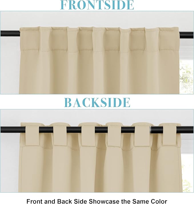 RYB HOME Short Blackout Curtains 63 inches, Solid Heavy Duty Small Window - Image 3