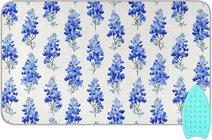 Watercolor Bluebonnets Ironing Mat by Tatenale