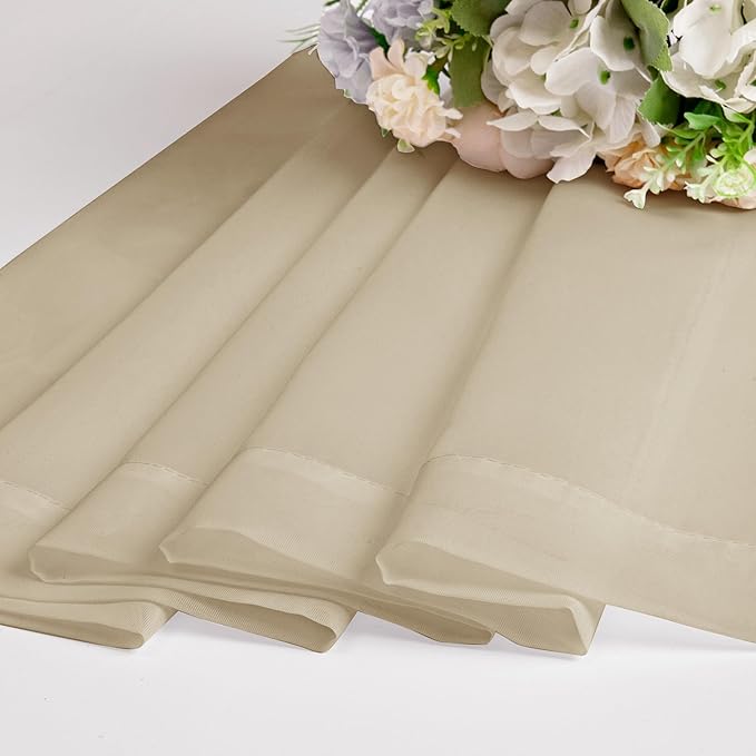 Chyhomenyc Taupe Sheer Curtains 54 Inch Long 2 Panels, Light Filtering Rod - Image 7