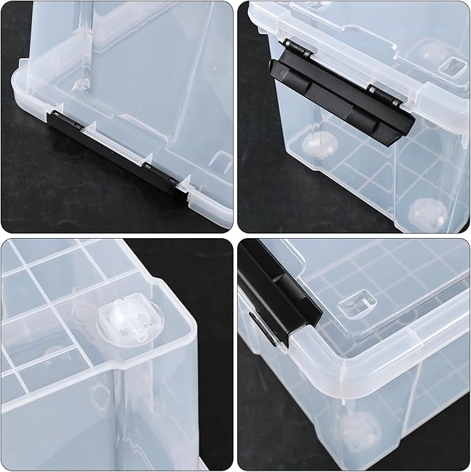 4 Pack 22 Quart Latch Box, Buckle Up Storage Box Set - Image 3
