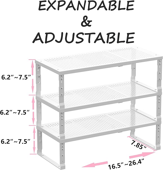 Metal Stackable Expandable Storage Shelf - Image 3