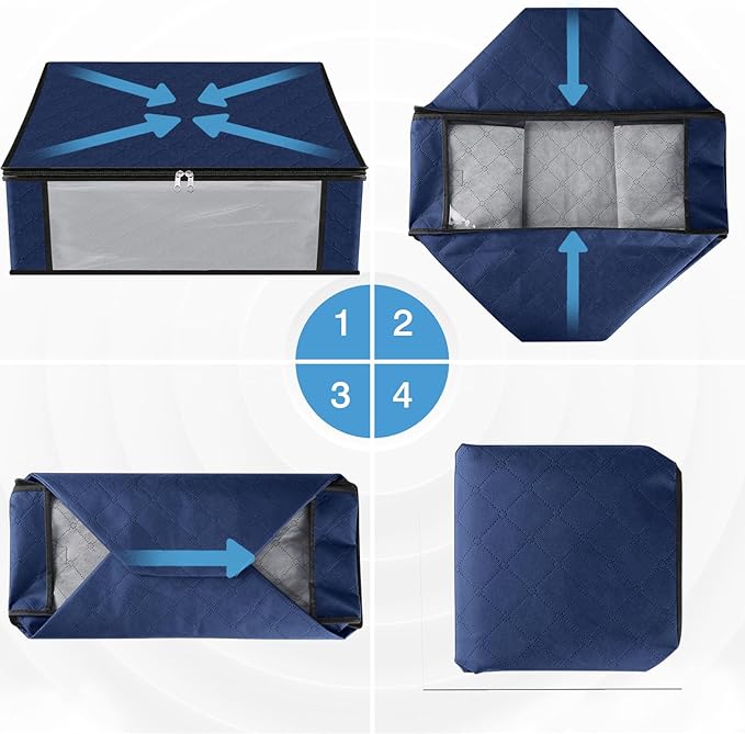 HomeHacks Storage 8-Pack Clothes Organizer Storage Bags Foldable Storage Box - Image 3