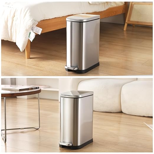Bathroom Trash Can with Soft-Close Lid 3.5 Gallon Stainless Steel Garbage Can - Image 7