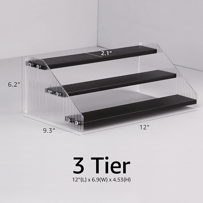 nianfeng Tiered Spice Rack, 3-Tier Spice Pantry Kitchen Cabinet Organizer - Image 3