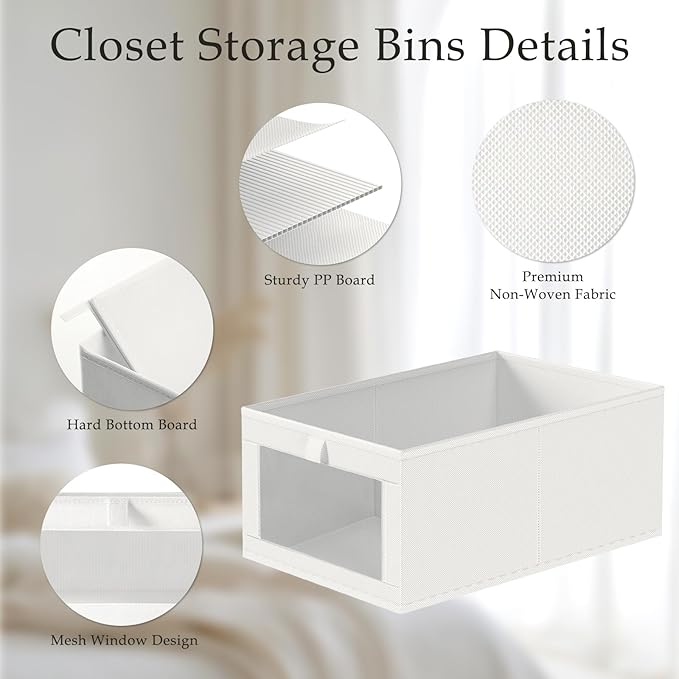 Criusia 6 Pack Linen Closet Organizers and Storage, Large Linen Closet Baskets - Image 4