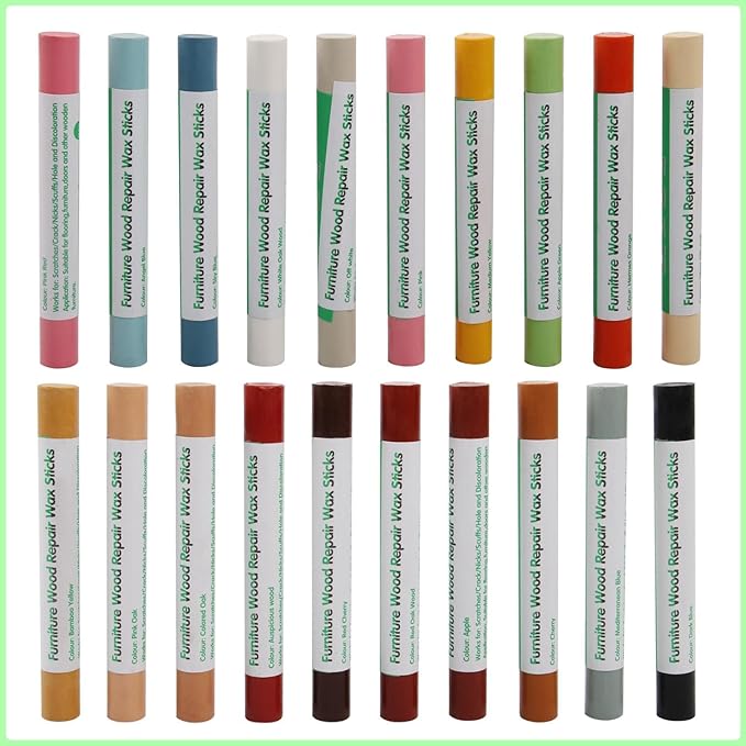 Furniture Markers Touch Up, 20 Colors Wood Filler Sticks, Wood Wax Crayons - Image 8